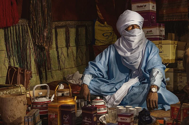 English traveler and explorer searching for the veiled Tuareg